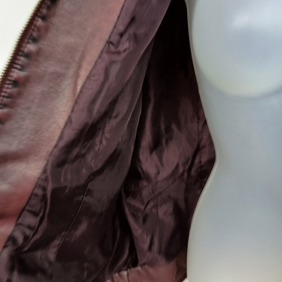 Like New!Burgundy Merlo Maroon Faux Fall Winter SONOMA Leather Jacket (#1,240) - Picture 8 of 9